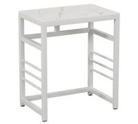Robot Vacuum Stand Cabinet, Storage Shelf for Living Room End Table, Multi-Functional Cleaner Organizer, White