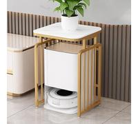Robot Vacuum Stand with Wheels - Modern Storage Cabinet for Cleaning Tools, Ideal as an End Table for Living Room, Hallway, and Dorm Room