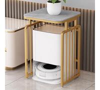 Robot Vacuum Stand with Wheels - Modern Storage Cabinet for Cleaning Tools, Ideal as an End Table for Living Room, Hallway, and Dorm Room