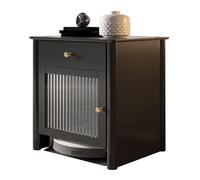 Robot Vacuum Storage Cabinet, Solid Wood Shelving Unit, Multi-Functional Design, for Small Apartments and Bedrooms(White)