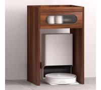 Robot Vacuum Storage Cabinet with Pull-Out Drawer, Multi-Functional Modern Design, Antis-Fall Edge, Perfect for Organizing Coffee Bars and Home Essentials