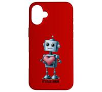 Robot with a Big Heart, Graphic Case for iPhone 16 Plus