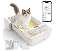 Robotail Fully-Open Automatic Self Cleaning Litter Box, Extra Large Space Electric Cat Litter Box With App Control Health Monitor