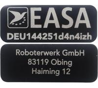 Roboterwerk 2 x 20x8mm Drone Tags for DJI NEO and Other Models | 2 Pieces: E-ID and Custom Address | Black or Silver