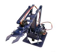 Robotic Arm Kit, DIY Black Robot Building Set Learn Soldering Electronics for Creative STEM Projects Students Beginners Education