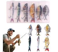 Robotic-assisted fish lure, salt - multi-part perch bait wobbler, portable fish lure for sea trout, large eye catfish, perch, pond, lake, reservoir, multi-part bait