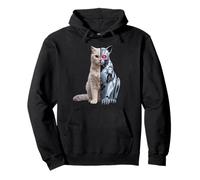 Robotic Cat Lover Cyborg AI Robot Dystopian Cats Pullover Hoodie