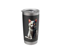 Robotic Cat Lover Cyborg AI Robot Dystopian Cats Stainless Steel Insulated Tumbler
