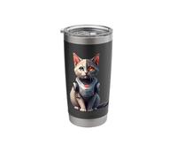 Robotic Cat Lover Cyborg AI Robot Dystopian Cats Stainless Steel Insulated Tumbler
