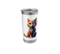 Robotic Cat Lover Cyborg AI Robot Dystopian Cats Stainless Steel Insulated Tumbler