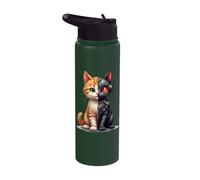Robotic Cat Lover Cyborg AI Robot Dystopian Cats Stainless Steel Insulated Water Bottle