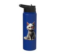 Robotic Cat Lover Cyborg AI Robot Dystopian Cats Stainless Steel Insulated Water Bottle