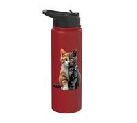 Robotic Cat Lover Cyborg AI Robot Dystopian Cats Stainless Steel Insulated Water Bottle