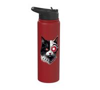 Robotic Cat Lover Cyborg AI Robot Dystopian Cats Stainless Steel Insulated Water Bottle