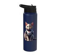 Robotic Cat Lover Cyborg AI Robot Dystopian Cats Stainless Steel Insulated Water Bottle