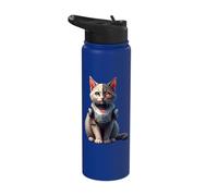 Robotic Cat Lover Cyborg AI Robot Dystopian Cats Stainless Steel Insulated Water Bottle
