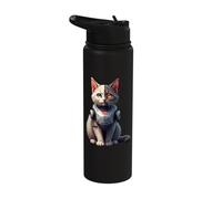 Robotic Cat Lover Cyborg AI Robot Dystopian Cats Stainless Steel Insulated Water Bottle