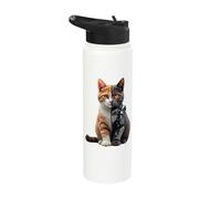 Robotic Cat Lover Cyborg AI Robot Dystopian Cats Stainless Steel Insulated Water Bottle