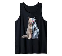 Robotic Cat Lover Cyborg AI Robot Dystopian Cats Tank Top