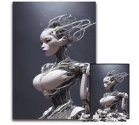 Robotic Cyborg Woman SciF Jigsaw Puzzles for Adults 1000 Piece Difficult Puzzles for Adults Challenging Brain Teaser Family Activity Home Decor 1000 PCS(38x26cm)