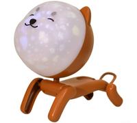 Robotic Dog Rotating Celestial Projection Lamp with Sound Box Night Light (brown)