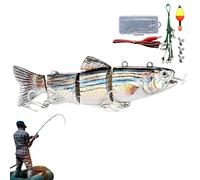 Robotic Fishing Lure - Electronic Fishing Lure Multi-Section Design Fish Lure | 4 Segment Articulated LED Illuminated Fishing Lure Portable Electric Swimming Lure