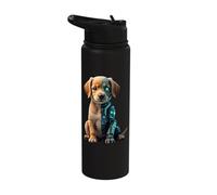 Robotic Half Dog Owner Cyborg AI Robot Technology Dogs Stainless Steel Insulated Water Bottle
