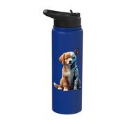 Robotic Half Dog Owner Cyborg AI Robot Technology Dogs Stainless Steel Insulated Water Bottle