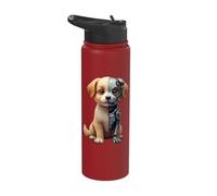 Robotic Half Dog Owner Cyborg AI Robot Technology Dogs Stainless Steel Insulated Water Bottle