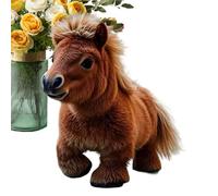 Robotic Horse Plush Toy - Electronic Walking, Soft Interactive Pets, Intelligent Simulation, Realistic Walking Movement, Brown Coffee White | Rob Animal Companion