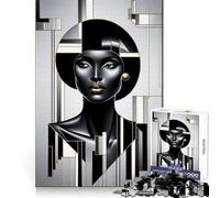 Robotic Metropolis Art Hard Jigsaw Puzzle for Adults 1000 Pieces Reason Skill Toy Family Time Tight Cut Art Collectible (38x52cm)