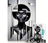Robotic Metropolis Art Hard Jigsaw Puzzle for Adults 1000 Pieces Reason Skill Toy Family Time Tight Cut Art Collectible (38x52cm)