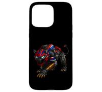 Robotic Motorycle Panther in Red and Blue Battle Stance Case for iPhone 15 Pro Max