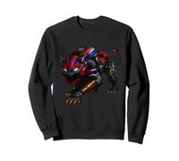 Robotic Motorycle Panther in Red and Blue Battle Stance Sweatshirt