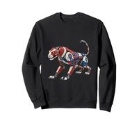 Robotic Panther Mech in Red White and Blue Sweatshirt