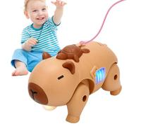 Robotic Pets - 2Aa Abs Animated Capybara Puppet, Portable Light Music Features, Interactive Electronic Animal Fun Educational Play | Walking Motion for Preschool Kindergarten Children Boys Girls