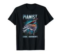 Robotic Pianist Code Harmony Tech Music Player Design T-Shirt