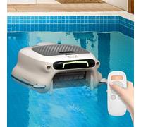 Robotic Pool Cleaner, Cordless Automatic Skimmer with 5-6H Battery & 3H Fast Charge, Efficiently Removes Leaves and Hair for Sparkling Pools