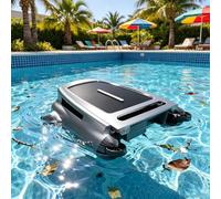 Robotic Pool Cleaner with Ultrasonic Navigation, 20-Hour Battery Life, 5-Liter Dust Basket, Ideal for Pool Surfaces and Waterlines, Solar Pool Skimmer