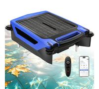 Robotic Pool Skimmer - Solar Powered Surface Cleaner with Remote Control, Cordless Vacuum for Inground & Above Ground Pools, Dual Charging Modes, Easy to Use