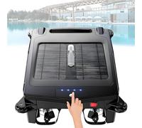 Robotic Pool Skimmer with Solar Charging, Smart Obstacle Avoidance, 24/7 Automatic Cleaning for Most Swimming Pool Type