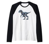Robotic Raptor Dinosaur Cyber Mech Predator Design Raglan Baseball Tee