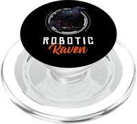 Robotic Raven Design Robot Raven Outfit Spy Bird Futuristic PopSockets PopGrip for MagSafe