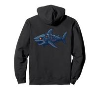 Robotic Shark Cartoon Mecha Sea Creature Design Pullover Hoodie