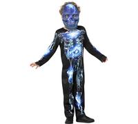 Robotic Skeleton Costume Childrens Halloween Skeleton Outfit Kids + Mask