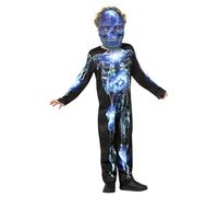 Robotic Skeleton Costume Childrens Halloween Skeleton Outfit Kids + Mask