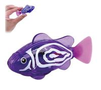 Robotic Swimming Fish Cat Toys,Plastic Fish Bath Toy with Self Moving Action,Electronic Floating Toy for Pool,Fun Cat Water Toy and Interactive Fish Toys,with a Screwdriver and Two Batteries(Purple)