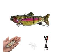 Robotic Swimming Lure,3D Fishing Lures 4-Segement Multi Jointed Swimbait,2025 Upgraded Electric Swimming Lure,LED Light USB Rechargeable Robotic Lure Lifelike for Bass Trout Fishing Tackle (S2)