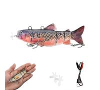 Robotic Swimming Lure,3D Fishing Lures 4-Segement Multi Jointed Swimbait,2025 Upgraded Electric Swimming Lure,LED Light USB Rechargeable Robotic Lure Lifelike for Bass Trout Fishing Tackle (S3)