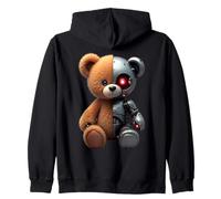 Robotic Teddy Lover Cyborg AI Bear Robot Dystopian Zip Hoodie